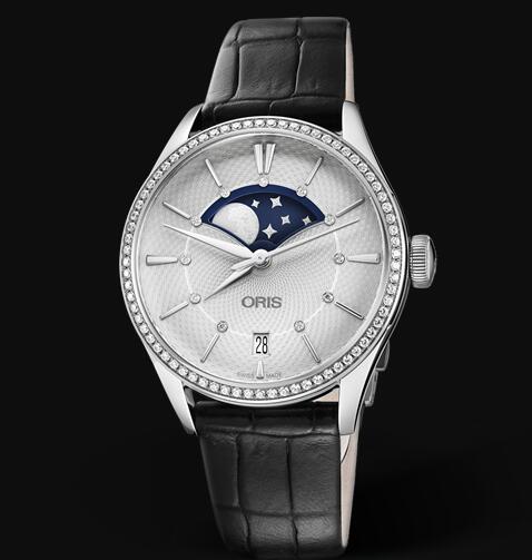 Review Oris Artelier Grande Lune Date Diamonds 36mm Replica Watch 01 763 7723 4951-07 5 18 64FC